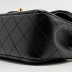 CHANEL 24K PEARL CRUSH MINI RECTANGULAR FLAP BAG SHINY LAMBSKIN BLACK GHW (MICROCHIP)