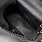 CHANEL CLASSIC MINI RECTANGULAR FLAP BAG LAMBSKIN BLACK GHW