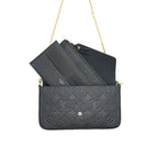 LOUIS VUITTON FELICIE POCHETTE MONOGRAM EMPREINTE LEATHER BLACK