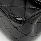 CHANEL 24K PEARL CRUSH MINI RECTANGULAR FLAP BAG SHINY LAMBSKIN BLACK GHW (MICROCHIP)
