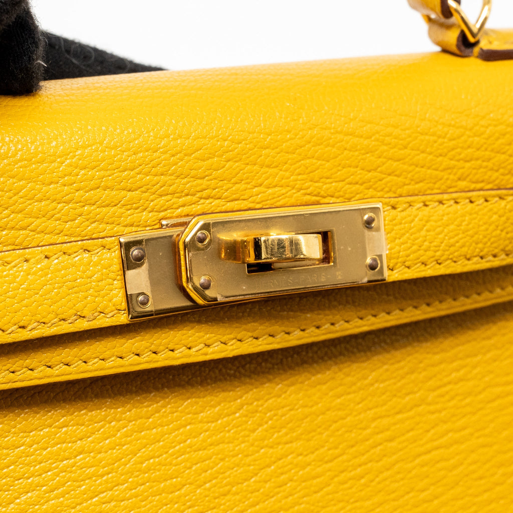 Hermes mini kelly II chèvre mysore jaune amber GHW