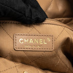 CHANEL SMALL 22 BAG SHINY CALFSKIN DARK BEIGE GHW (MICROCHIP)