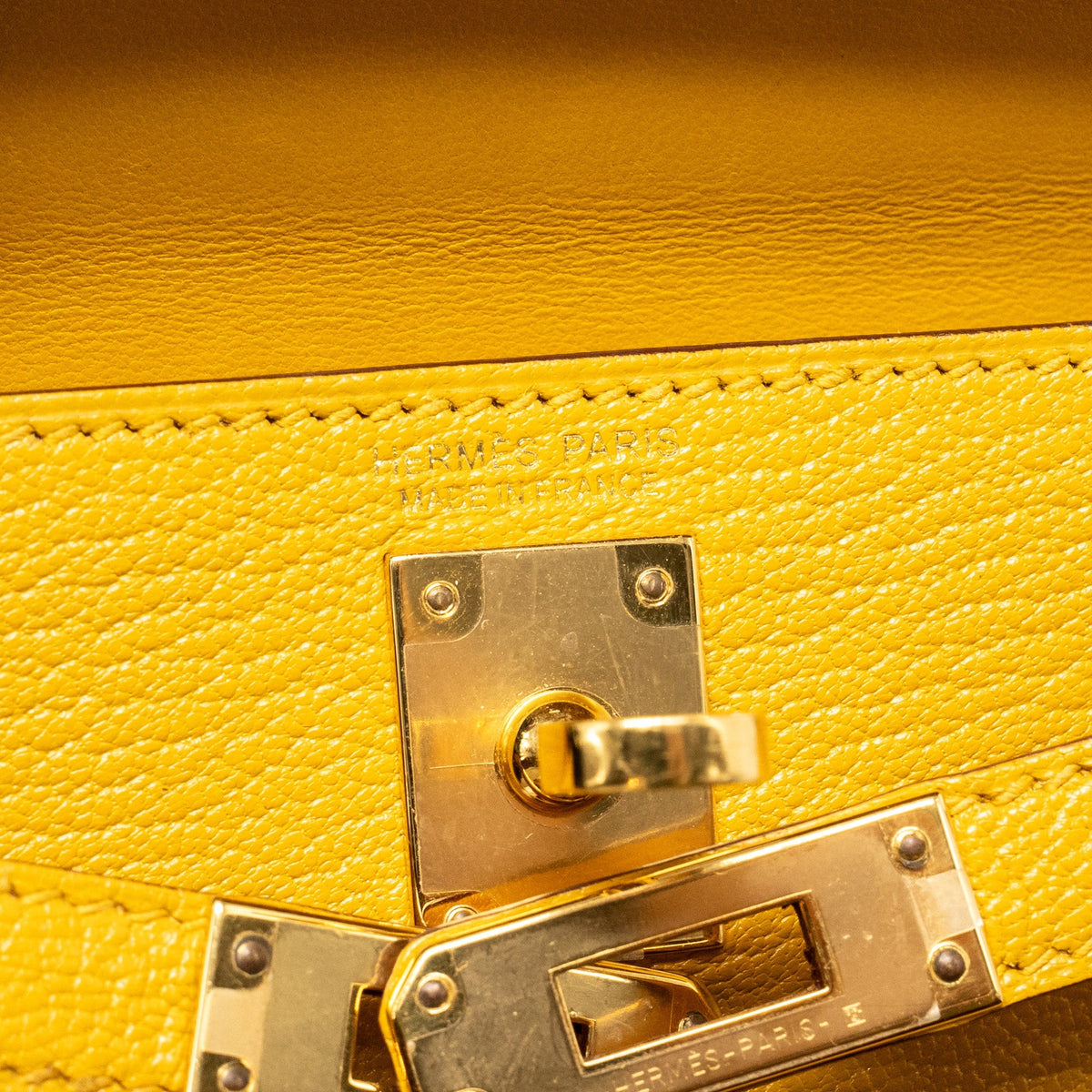 Hermes mini kelly II chèvre mysore jaune amber GHW
