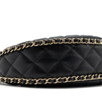 CHANEL SMALL MOON HOBO BAG LAMBSKIN BLACK LGHW (MICROCHIP)