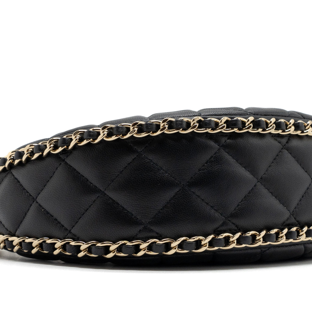 CHANEL SMALL MOON HOBO BAG LAMBSKIN BLACK LGHW (MICROCHIP)