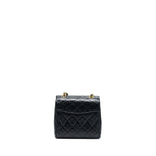 CHANEL 22K RETRO CLASSIC NEW SQUARE MINI FLAP BAG GOATSKIN BLACK GHW (MICROCHIP)