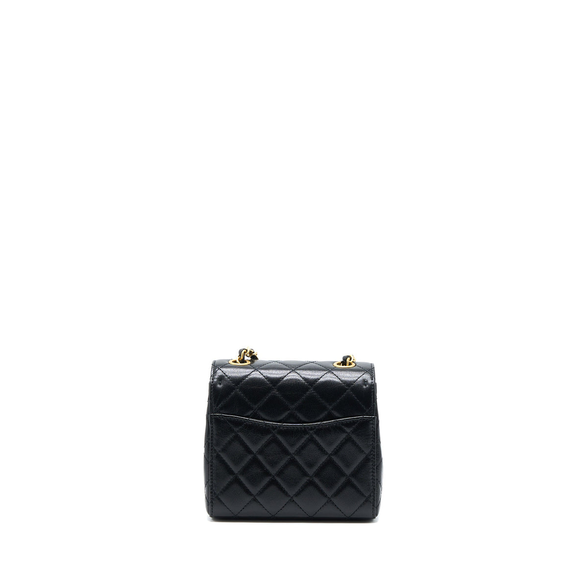 CHANEL 22K RETRO CLASSIC NEW SQUARE MINI FLAP BAG GOATSKIN BLACK GHW (MICROCHIP)