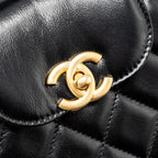 CHANEL 23K MINI SHOPPING TOTE KELLY BAG CALFSKIN BLACK GHW (MICROCHIP)