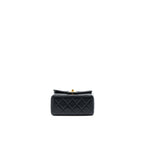 CHANEL 22K RETRO CLASSIC NEW SQUARE MINI FLAP BAG GOATSKIN BLACK GHW (MICROCHIP)