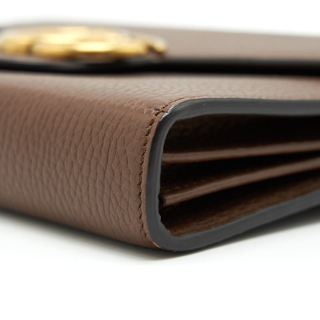 GUCCI GG MARMONT CHAIN WALLETS BROWN
