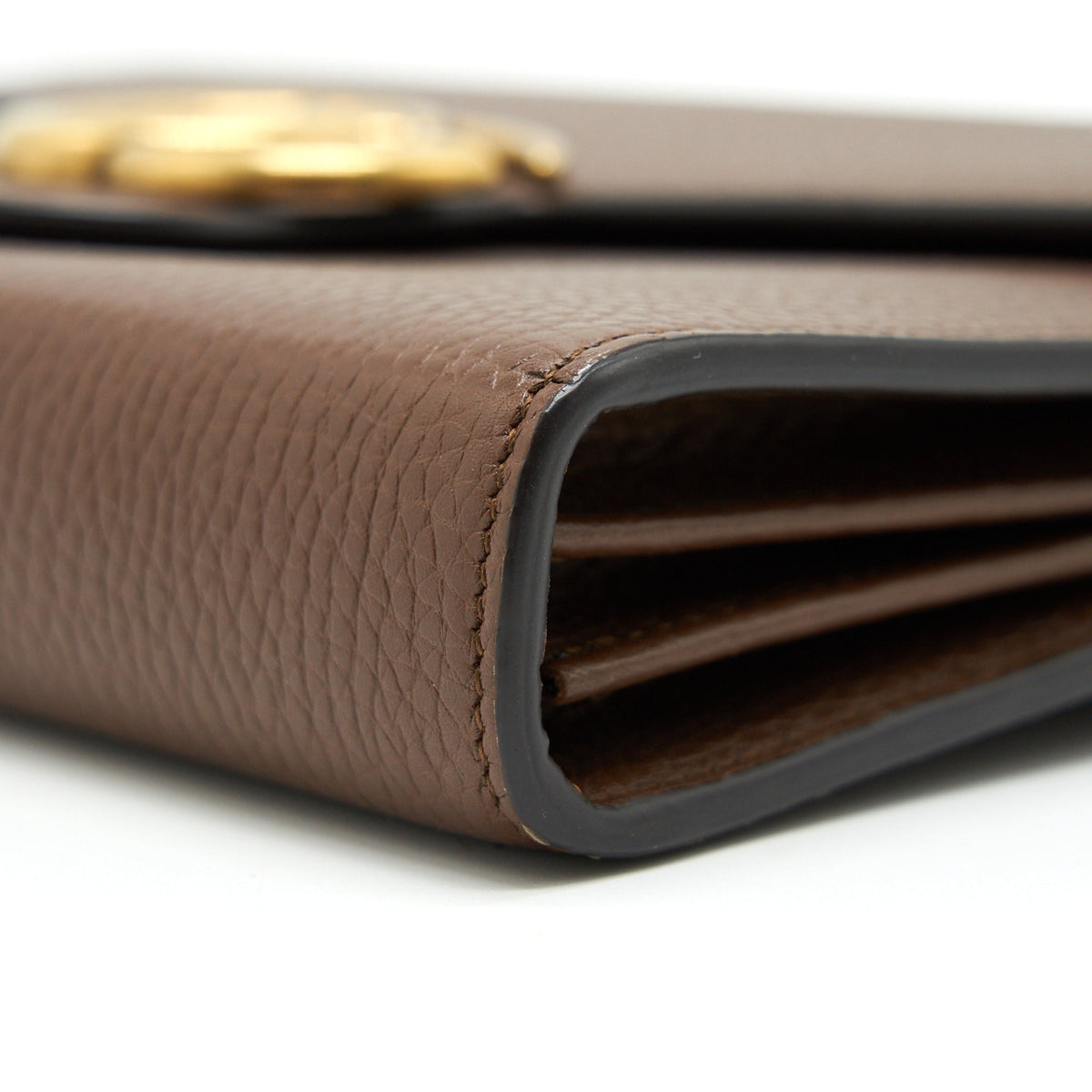 GUCCI GG MARMONT CHAIN WALLETS BROWN