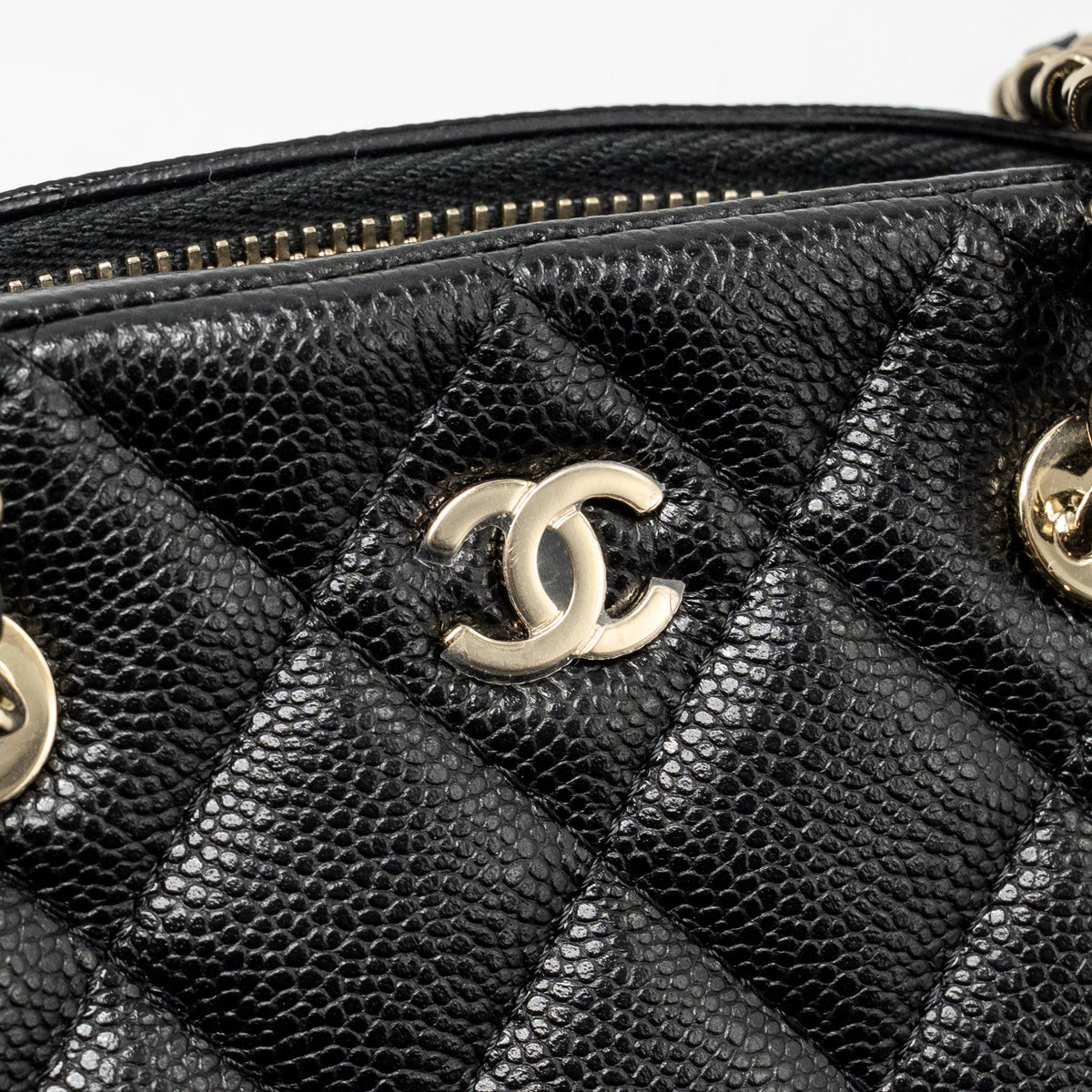 Chanel Clutch with Chain Caviar Black LGHW (Microchip)