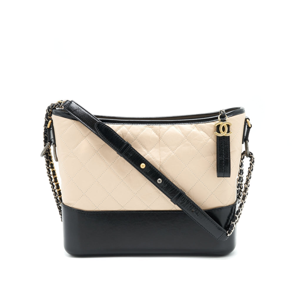 CHANEL GABRIELLE HOBO BAG BEIGE / BLACK