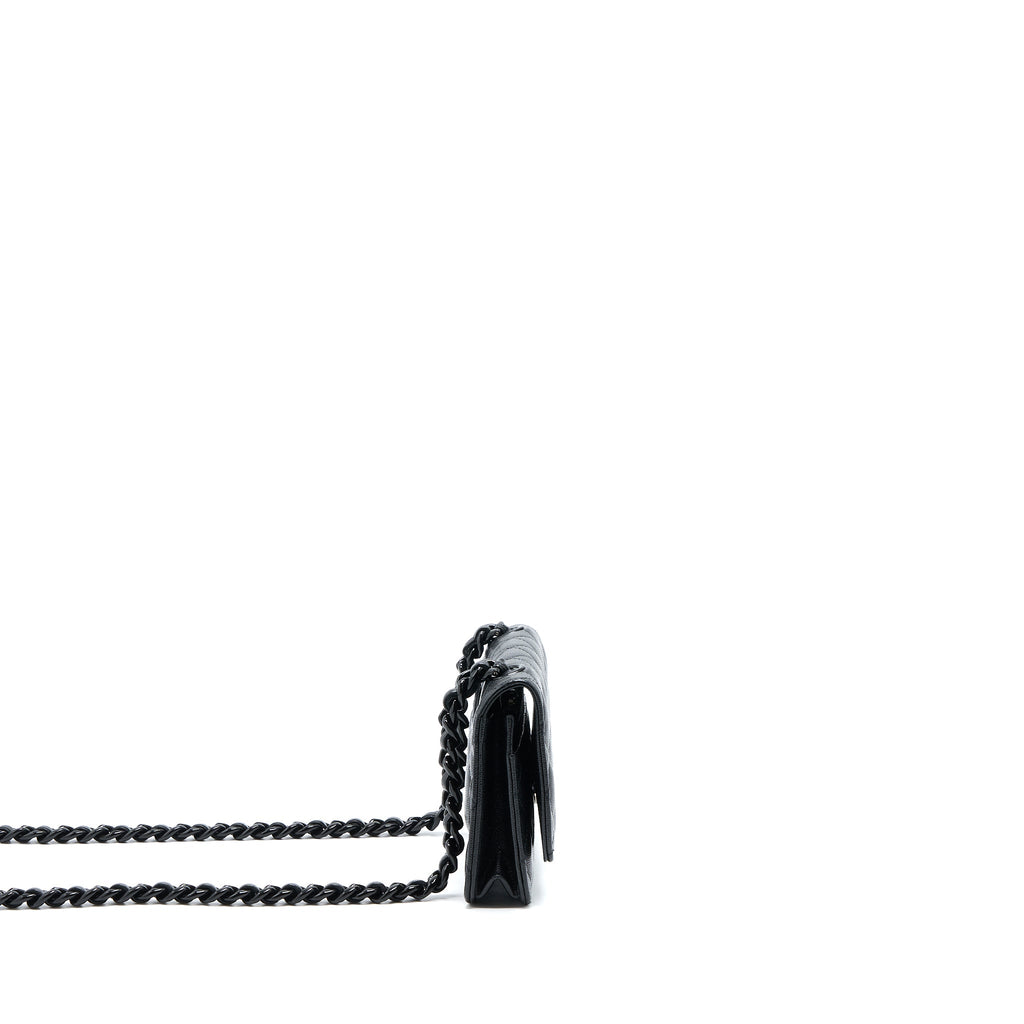 CHANEL QUILTED WALLET ON CHAIN CAVIAR SO BLACK
