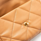 CHANEL LARGE 19 BAG 30CM LAMBSKIN CARAMEL MULTICOLOUR HARDWARE (MICROCHIP)