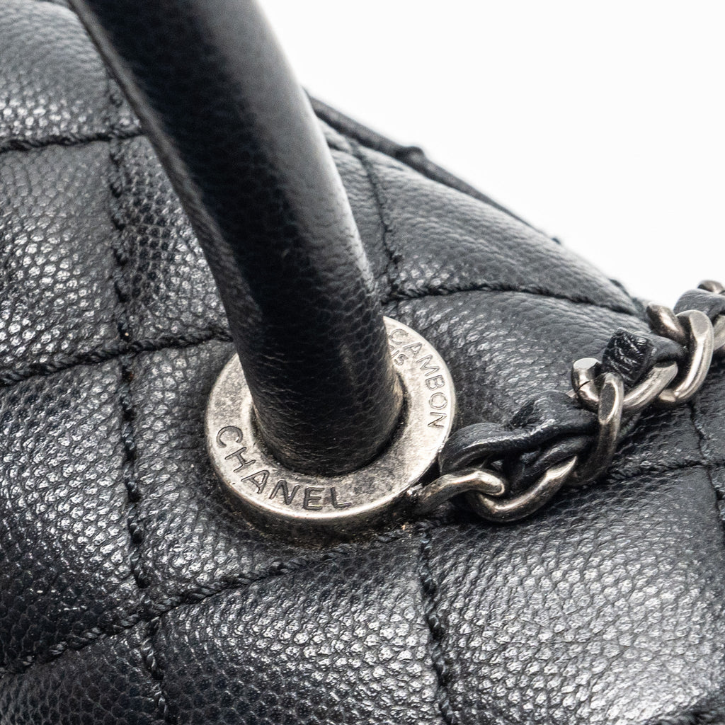 CHANEL SMALL COCO HANDLE CAVIAR BLACK RUTHENIUM HARDWARE