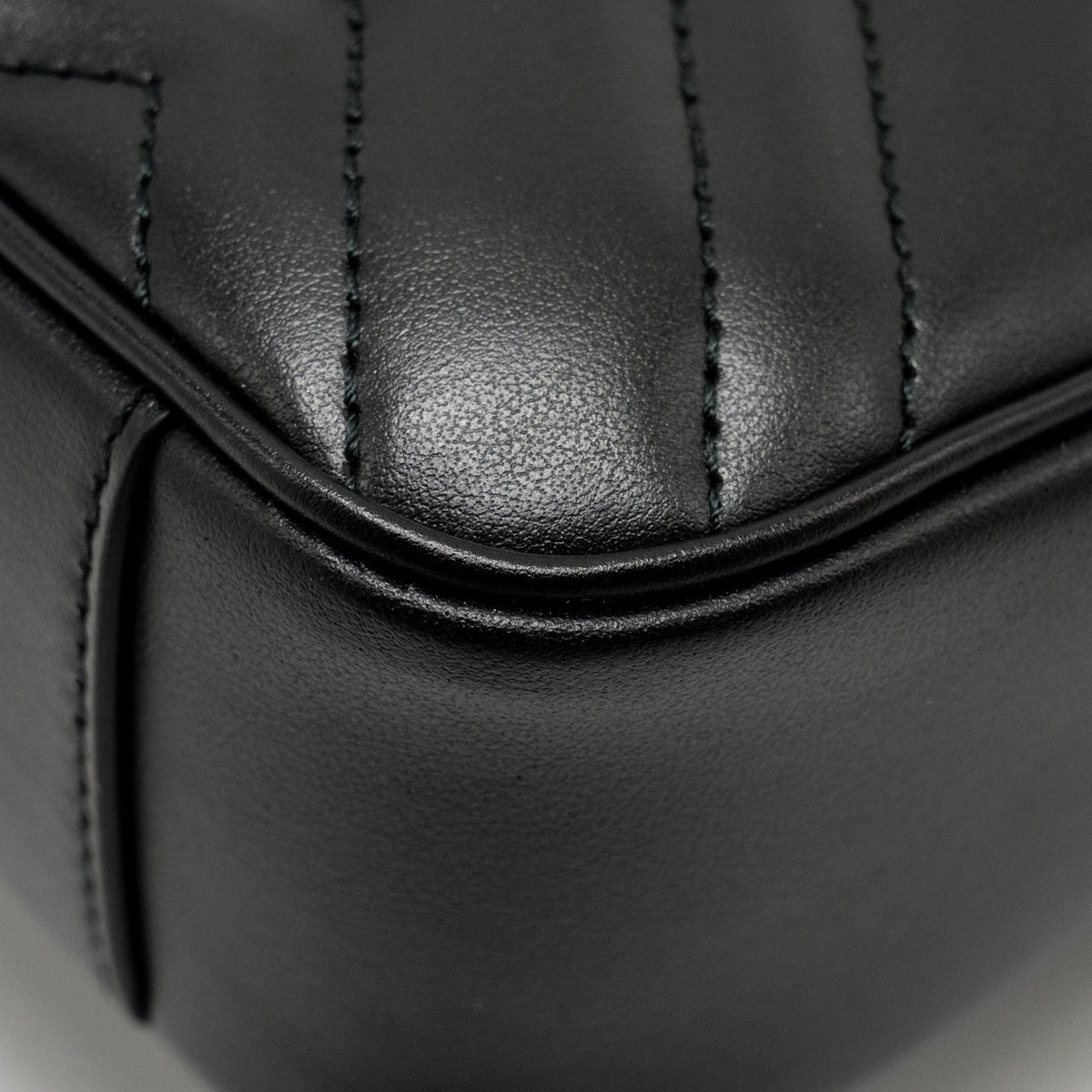 GUCCI MINI GG MARMONT SHOULDER BAG CALFSKIN BLACK GHW