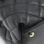 CHANEL LARGE COCO HANDLE CAVIAR BLACK LGHW (MICROCHIP)