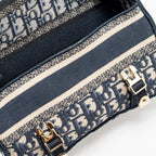 DIOR SMALL DIORCAMP BAG DIOR OBLIQUE EMBROIDERY CANVAS BLUE LGHW