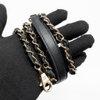 CHANEL MEDIUM CHEVRON COCO HANDLE CAVIAR BLACK / BURGUNDY HANDLE LGHW