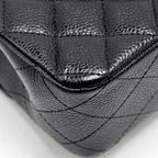CHANEL MEDIUM CLASSIC DOUBLE FLAP BAG CAVIAR BLACK SHW (MICROCHIP)