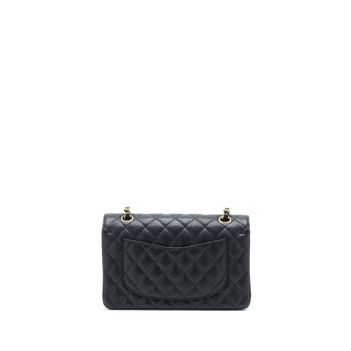 CHANEL SMALL CLASSIC DOUBLE FLAP BAG CAVIAR BLACK GHW (MICROCHIP)
