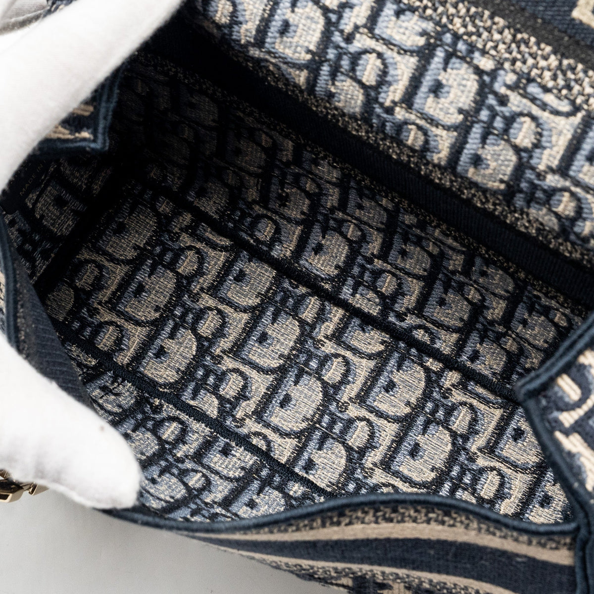 DIOR SMALL DIORCAMP BAG DIOR OBLIQUE EMBROIDERY CANVAS BLUE LGHW