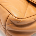 CHANEL LARGE 19 BAG 30CM LAMBSKIN CARAMEL MULTICOLOUR HARDWARE (MICROCHIP)