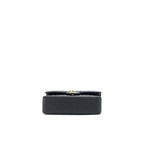 CHANEL SMALL CLASSIC DOUBLE FLAP BAG CAVIAR BLACK GHW (MICROCHIP)
