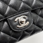 CHANEL MEDIUM CLASSIC DOUBLE FLAP BAG CAVIAR BLACK SHW