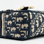 DIOR SMALL DIORCAMP BAG DIOR OBLIQUE EMBROIDERY CANVAS BLUE LGHW
