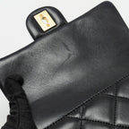 CHANEL MY PERFECT MINI FLAP BAG WITH PEARL CHAIN LAMBSKIN BLACK GHW (MICROCHIP)