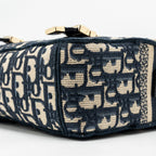 DIOR SMALL DIORCAMP BAG DIOR OBLIQUE EMBROIDERY CANVAS BLUE LGHW