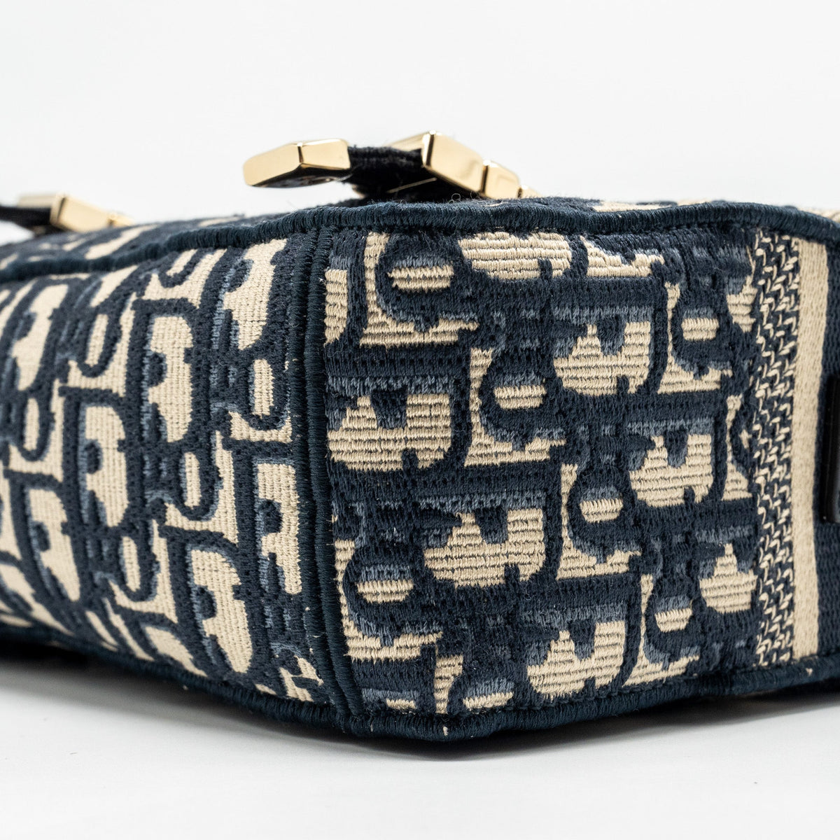 DIOR SMALL DIORCAMP BAG DIOR OBLIQUE EMBROIDERY CANVAS BLUE LGHW