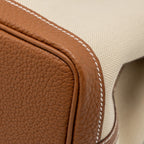 Hermes garden party 30 toile militaries canvas / negonda beton / gold SHW