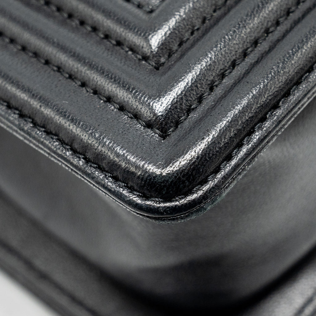 CHANEL SMALL BOY BAG LAMBSKIN BLACK GHW