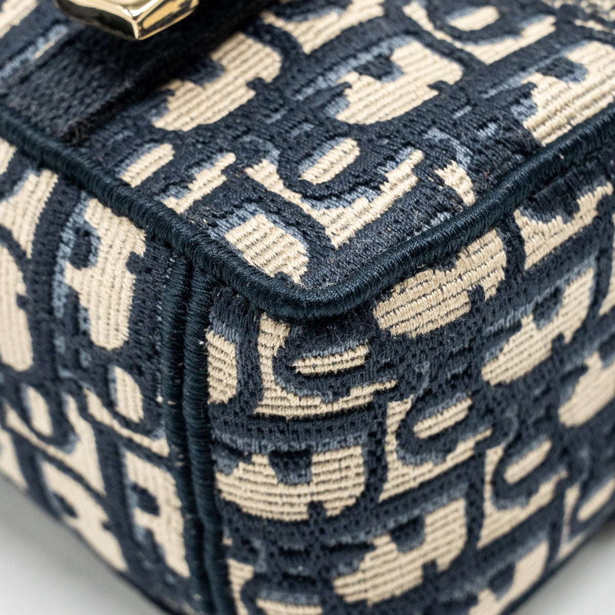 DIOR SMALL DIORCAMP BAG DIOR OBLIQUE EMBROIDERY CANVAS BLUE LGHW