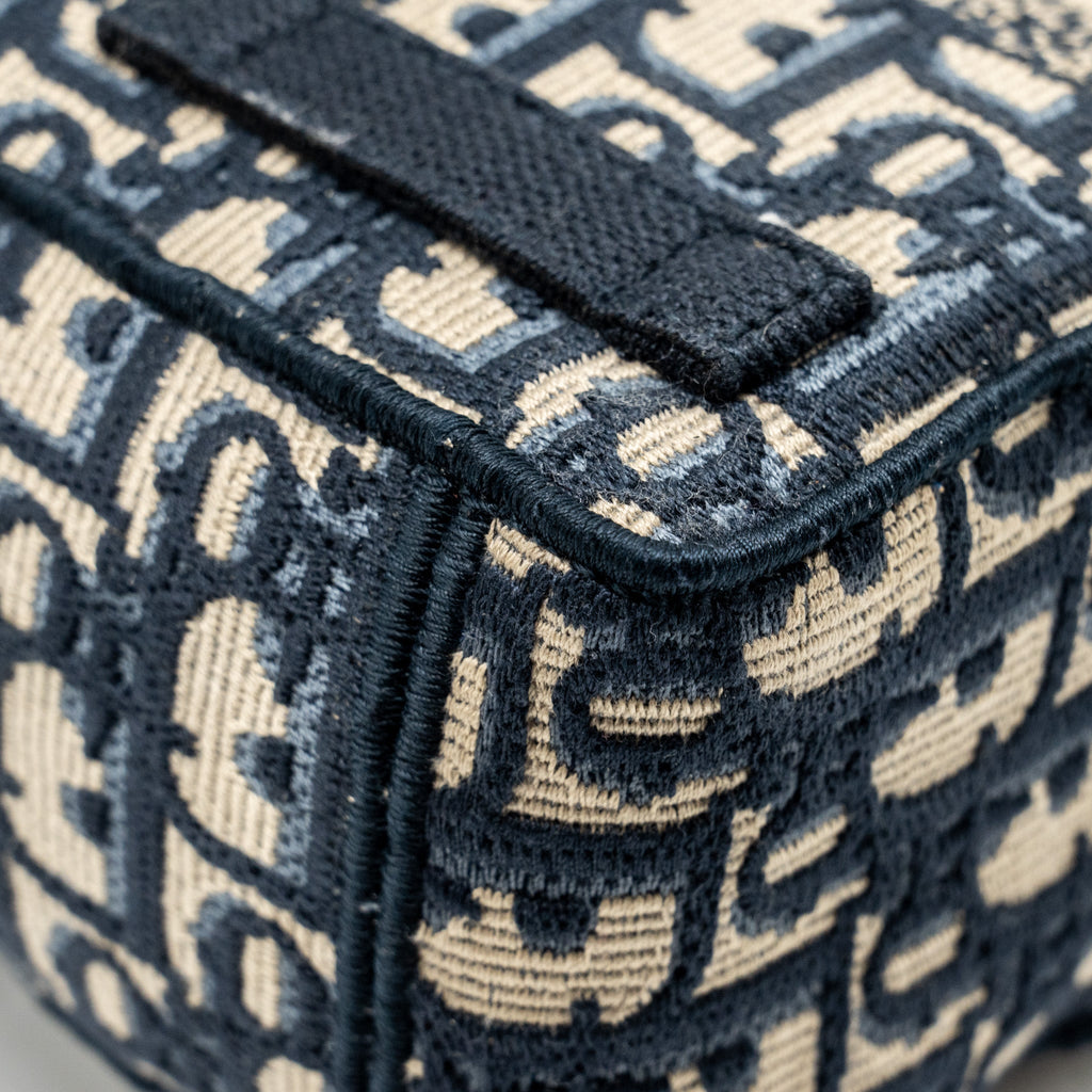 DIOR SMALL DIORCAMP BAG DIOR OBLIQUE EMBROIDERY CANVAS BLUE LGHW