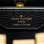 LOUIS VUITTON CAPUCINES BB WITH MONOGRAM FLOWER EMBELLISHMENTS TAURILLON BLACK GHW