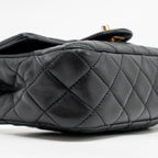 CHANEL PEARL CRUSH MINI RECTANGULAR FLAP BAG LAMBSKIN BLACK GHW