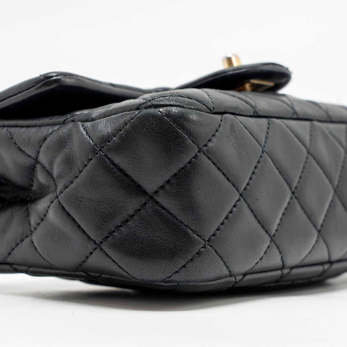 CHANEL PEARL CRUSH MINI RECTANGULAR FLAP BAG LAMBSKIN BLACK GHW