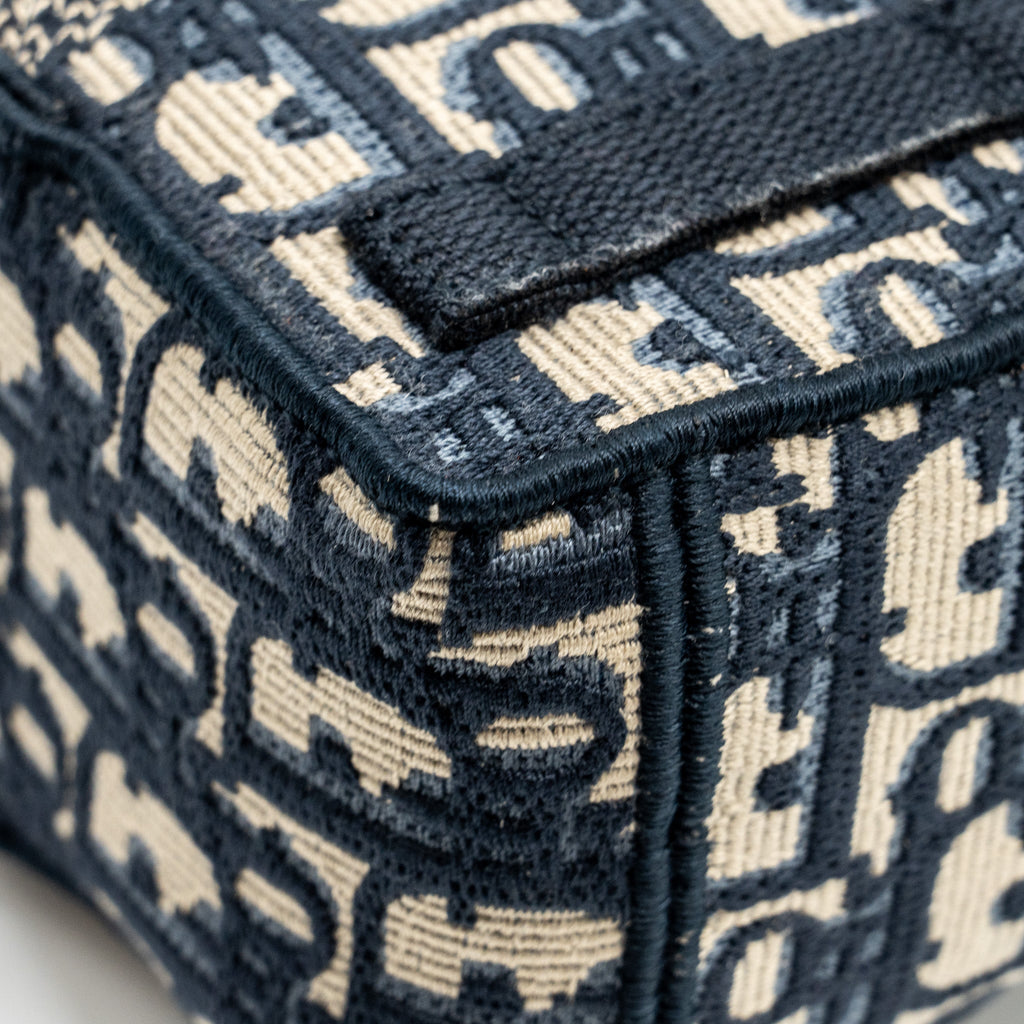 DIOR SMALL DIORCAMP BAG DIOR OBLIQUE EMBROIDERY CANVAS BLUE LGHW