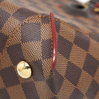 LOUIS VUITTON TOP HANDLE TOTE BAG WITH STRAP DAMIER EBENE/RED GHW