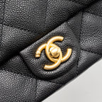 CHANEL 24P COCO LOVE SMALL FLAP BAG ADJUSTABLE CHAIN CAVIAR BLACK BRUSH GHW (MICROCHIP)