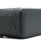 CHANEL CAMELLIA LONG VANITY WITH CHAINS LAMBSKIN BLACK LGHW