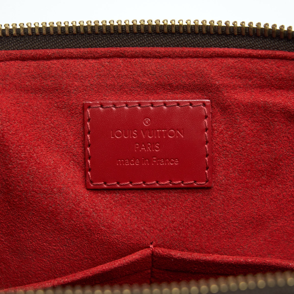 LOUIS VUITTON TOP HANDLE TOTE BAG WITH STRAP DAMIER EBENE/RED GHW