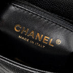 CHANEL 24P COCO LOVE SMALL FLAP BAG ADJUSTABLE CHAIN CAVIAR BLACK BRUSH GHW (MICROCHIP)