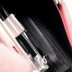 Fendi Mini Peekaboo No Maniglia Bag Nappa Leather Pink SHW with Pink Shearling and Clear Acrylic Replacement Top Handles (Sell in Set)