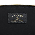 CHANEL CAMELLIA LONG VANITY WITH CHAINS LAMBSKIN BLACK LGHW