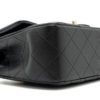 CHANEL TOP HANDLE MINI RECTANGULAR FLAP BAG LAMBSKIN BLACK LGHW(MICROCHIP)